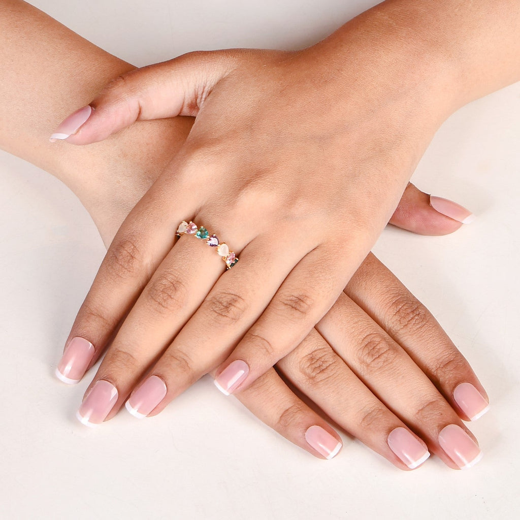 Pastel Hues Love Gold Ring Nestasia