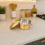 Brass Hammered Handi With Lid Vedansh Craft