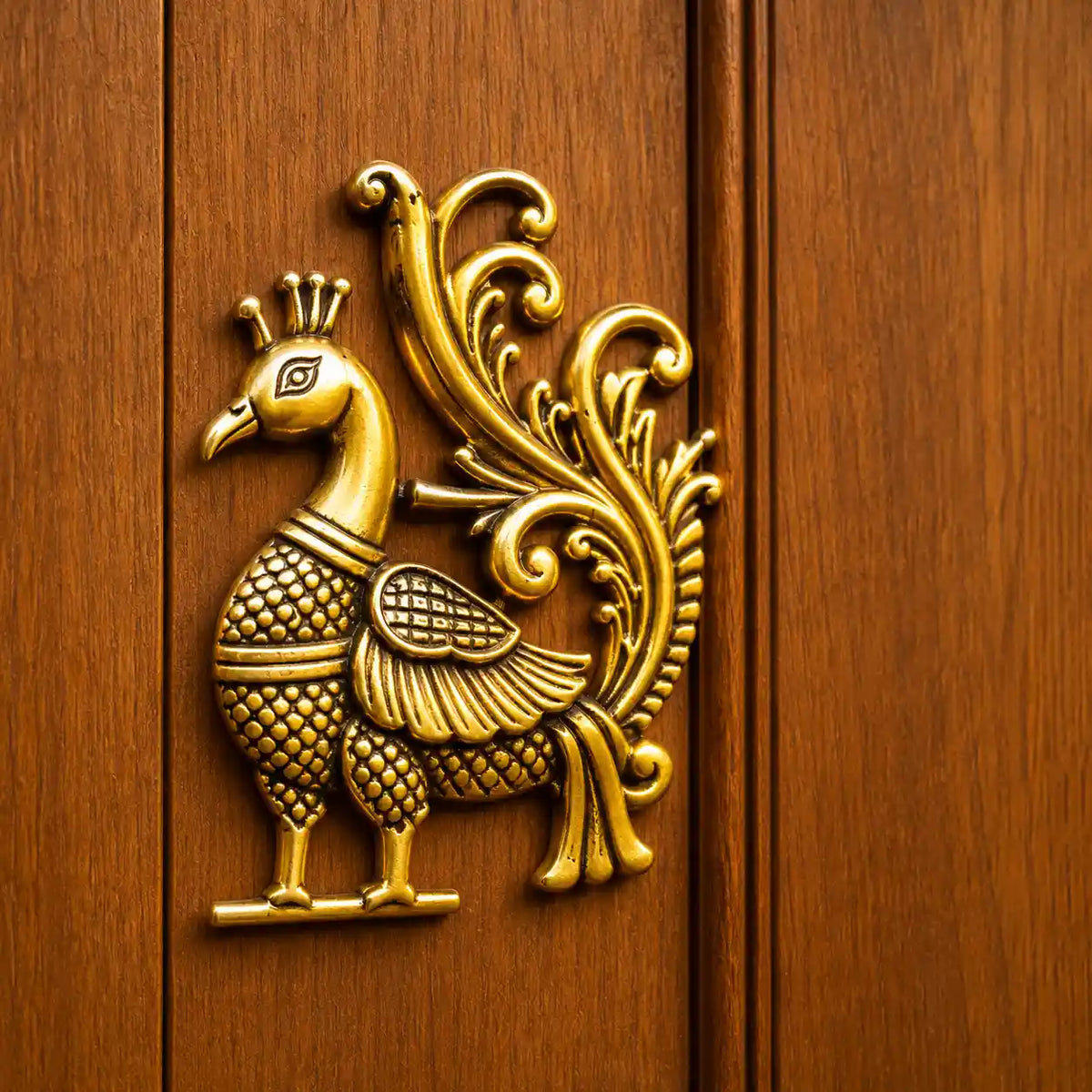 Brass Peacock Wall Hanging 2 Piece Set (8.5 inch) Vedansh Craft