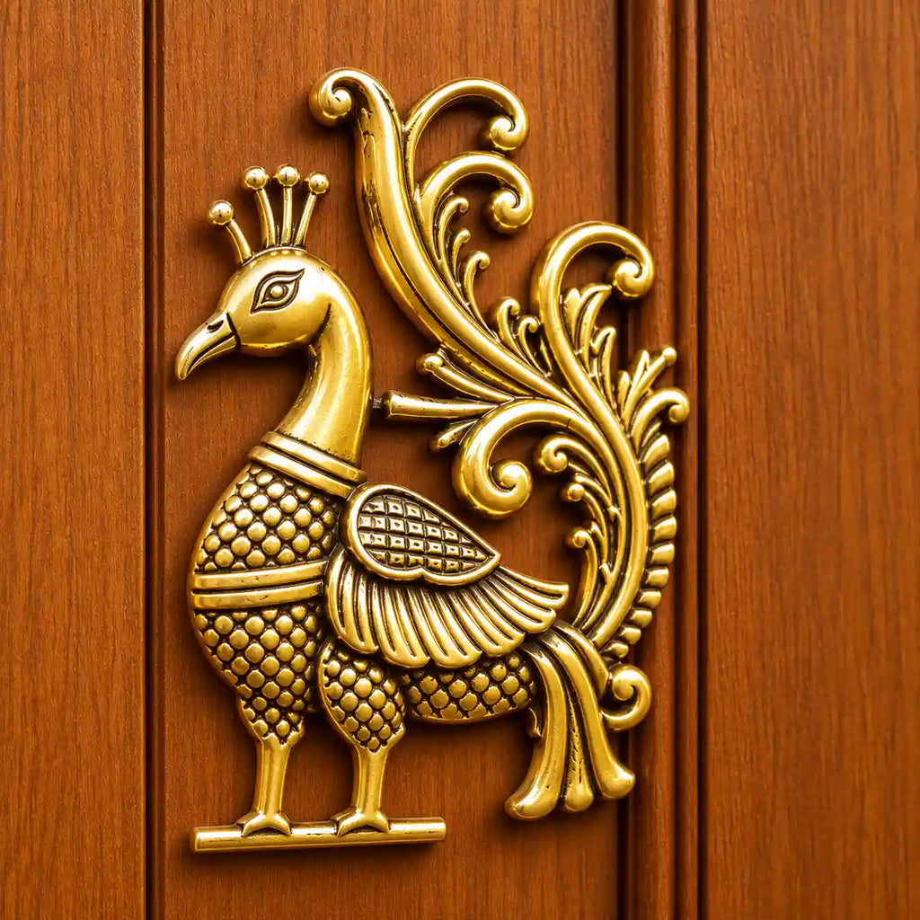 Brass Peacock Wall Hanging 2 Piece Set (8.5 inch) Vedansh Craft