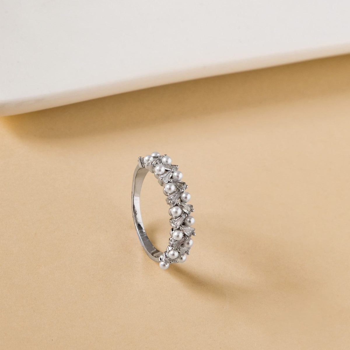 Pearl Bijou Ring Silver Nestasia