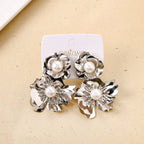 Pearl Blossom Earrings Silver Nestasia