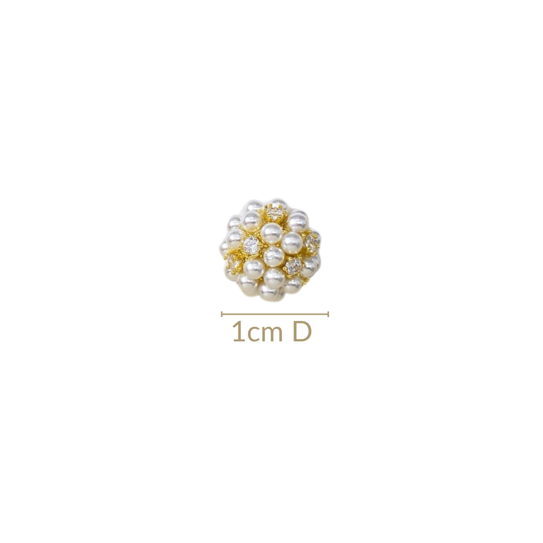 Pearl Flora Gem Cluster Earrings Nestasia