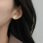 Pearl Flora Gem Cluster Earrings Nestasia