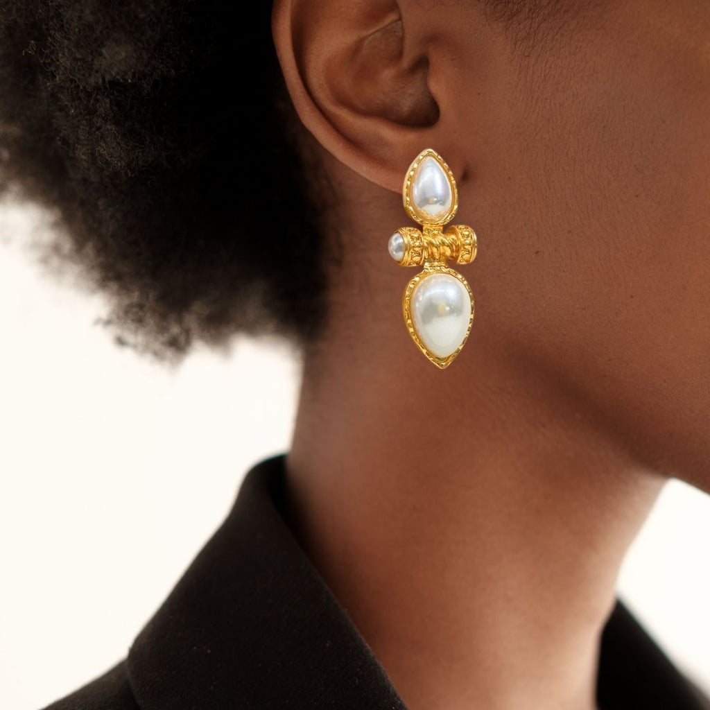 Pearl Teardrop Earrings Nestasia