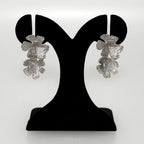 Peony Bloom Silver Drop Earrings Nestasia