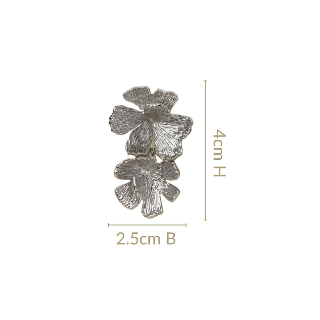 Peony Bloom Silver Drop Earrings Nestasia