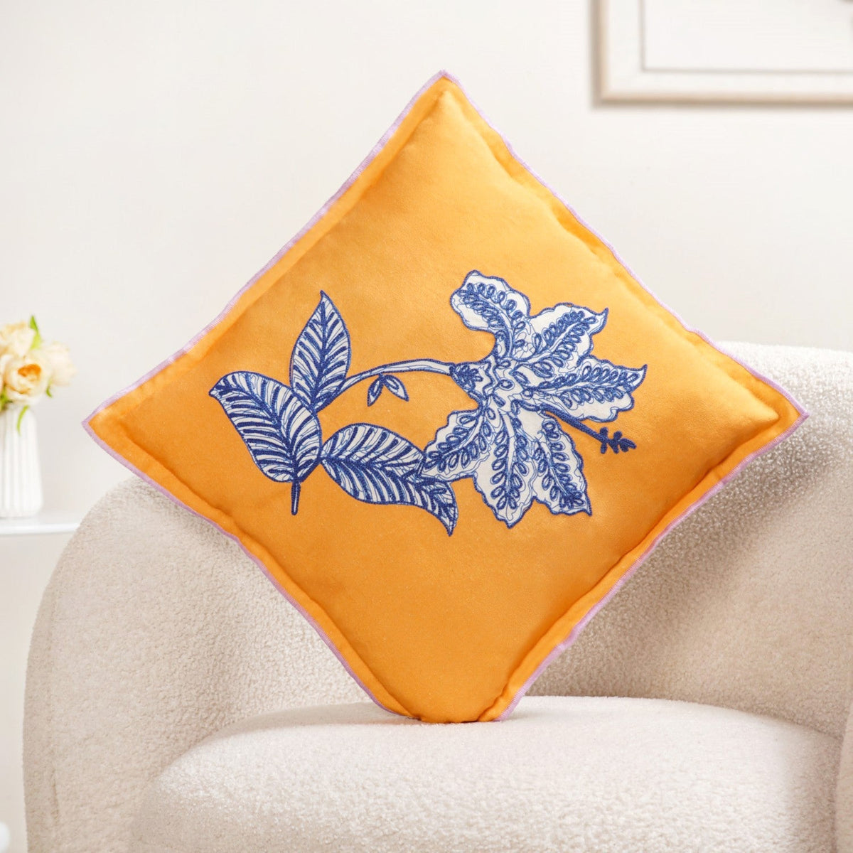 Bloom Era Petal Sketch Cotton Cushion Cover 43x43cm Nestasia