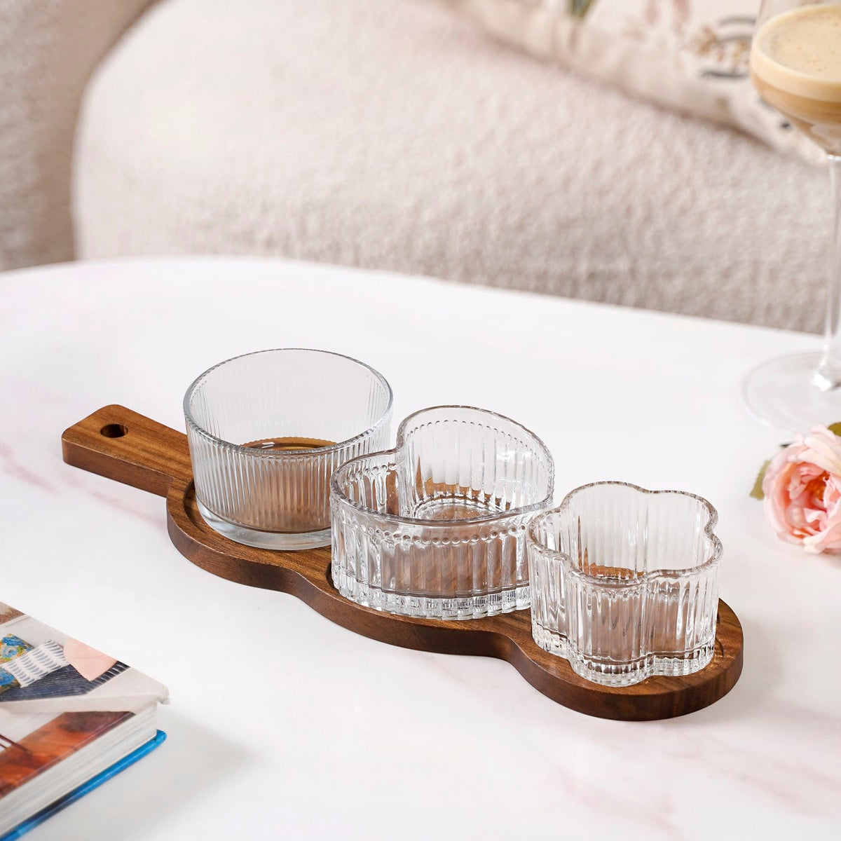 Triple Treat Platter With Bowl Set Of 4 Nestasia