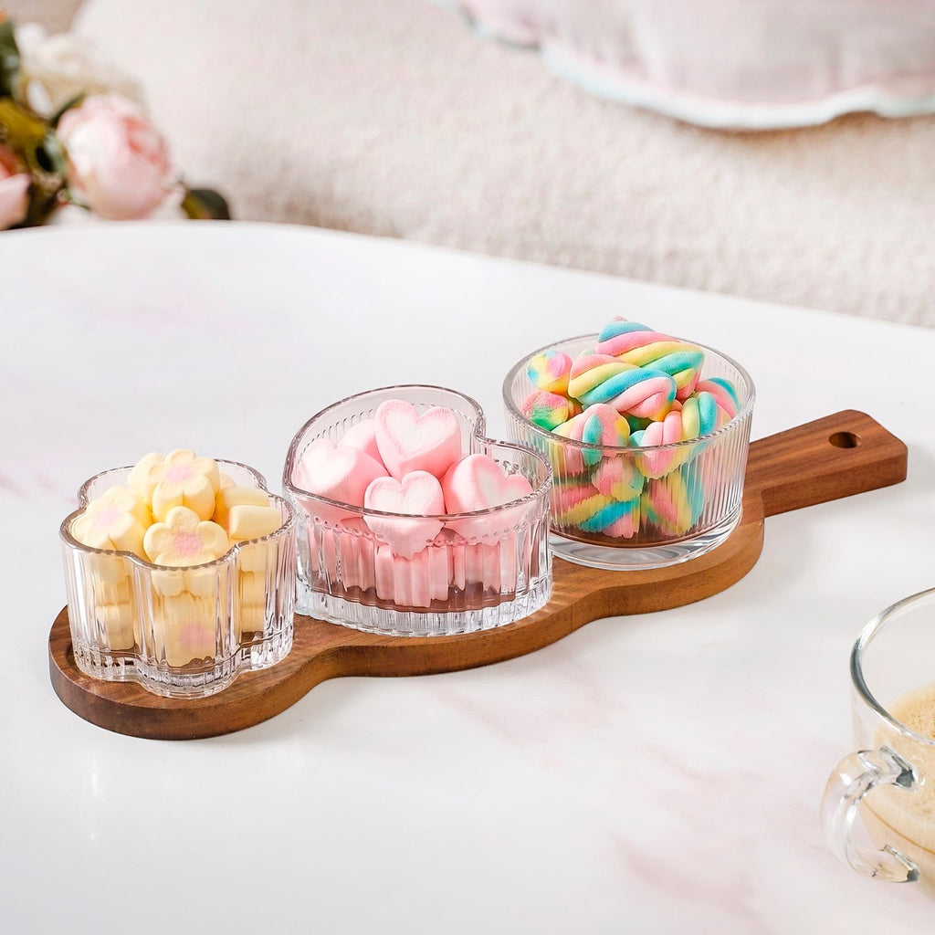 Triple Treat Platter With Bowl Set Of 4 Nestasia