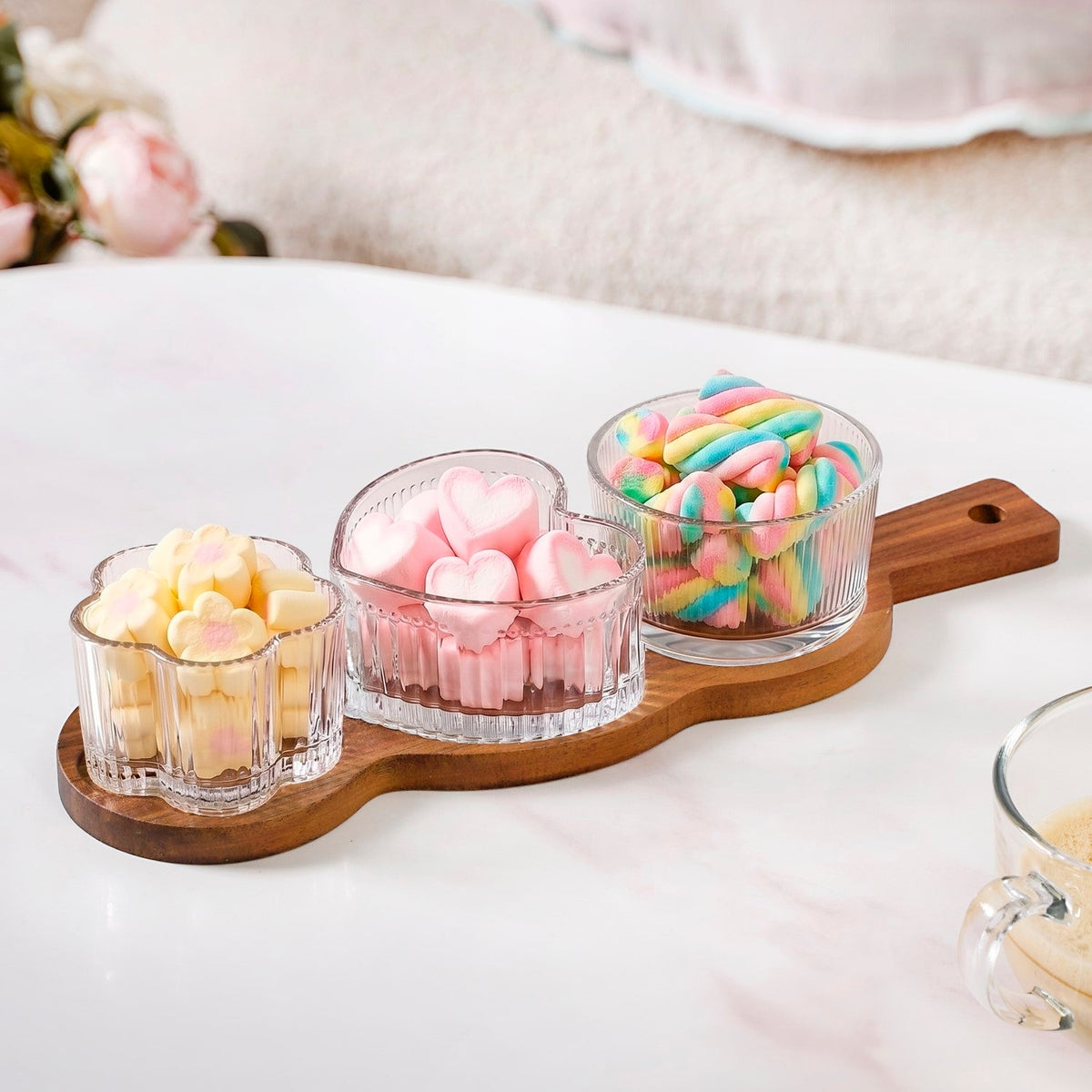 Triple Treat Platter With Bowl Set Of 4 Nestasia