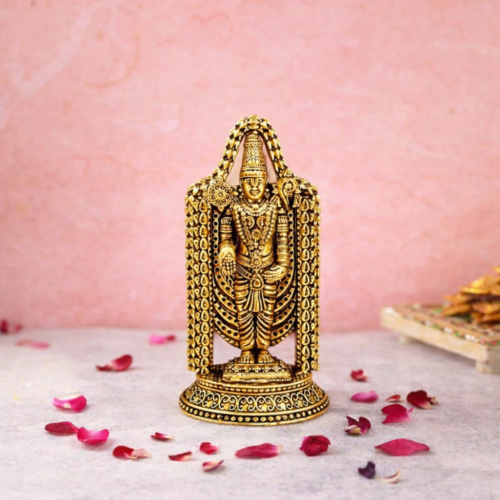 Brass Tirupati Balaji/Venkateshwar Idol (3.5 Inch) Vedansh Craft