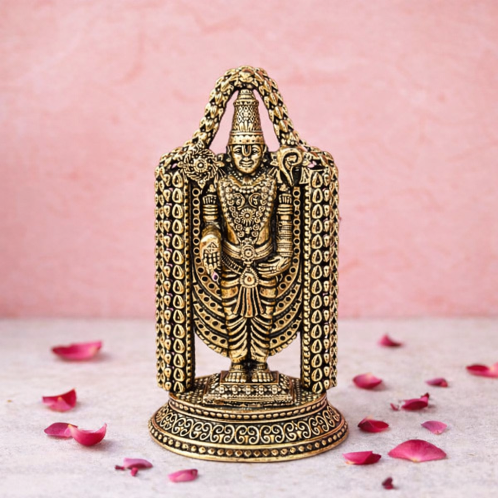 Brass Tirupati Balaji/Venkateshwar Idol (3.5 Inch) Vedansh Craft