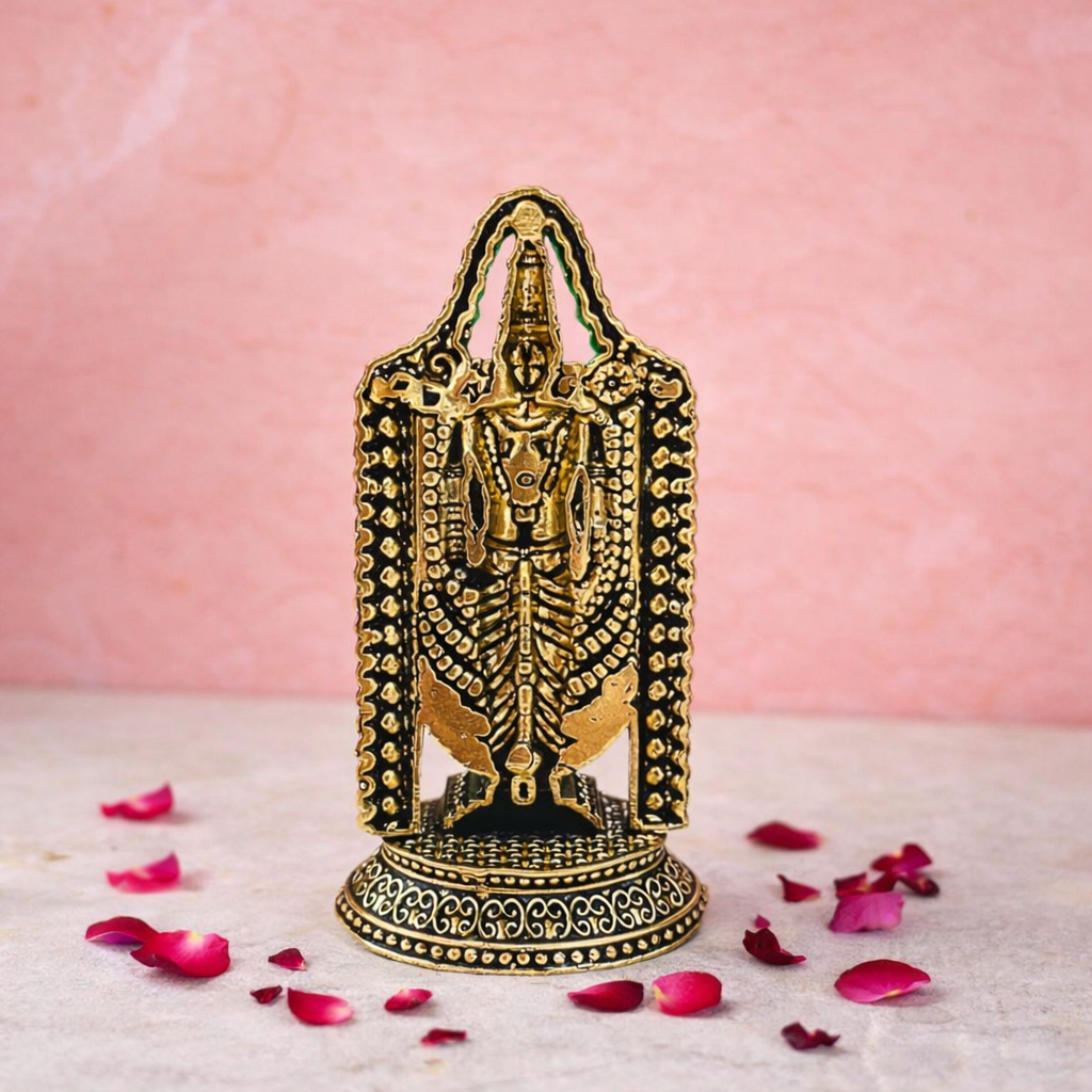Brass Tirupati Balaji/Venkateshwar Idol (3.5 Inch) Vedansh Craft