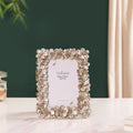 Silver Table Photo Frame With Flowers 8"x6.5" Nestasia