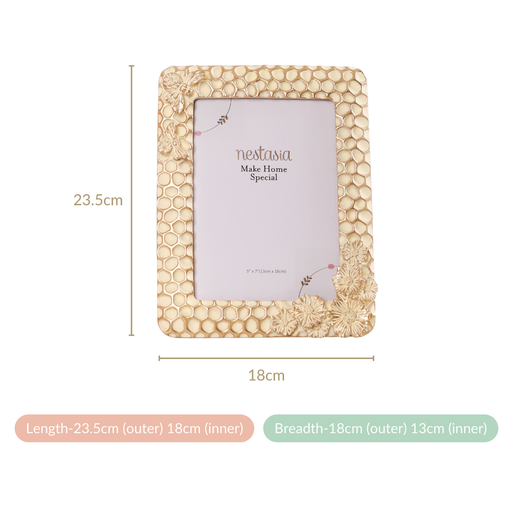 Honeycomb Gold Frame Large 9"x7" Nestasia