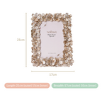 Silver Table Photo Frame With Flowers 8"x6.5" Nestasia