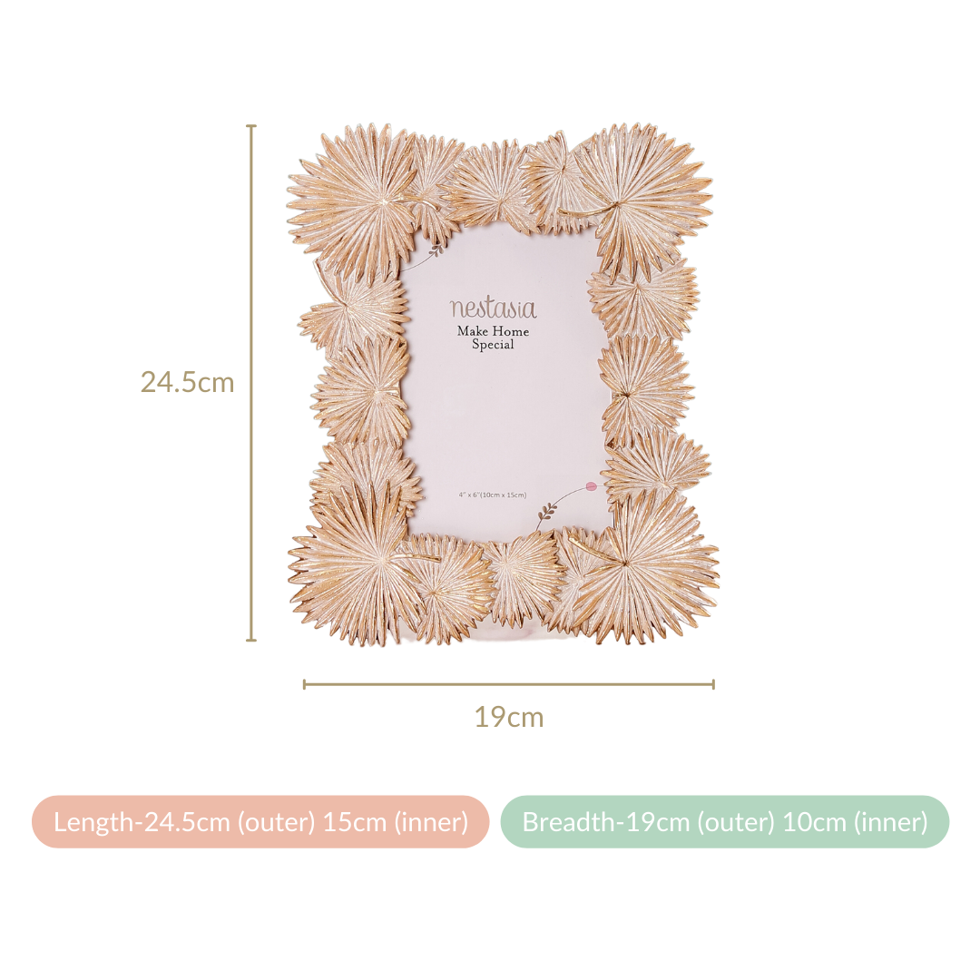 Fan Palm Decor Frame Gold Small 9"x7" Nestasia