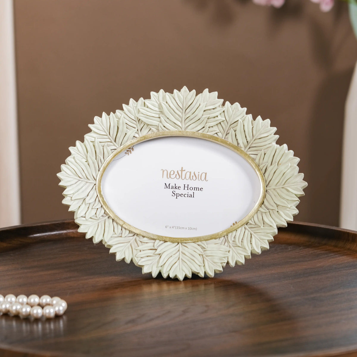 Fern Wreath Oval Photo Frame 8.5"x6.5" Nestasia
