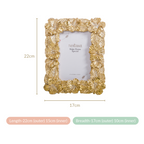 Small Hibiscus Photo Frame Gold 8.5"x6.5" Nestasia