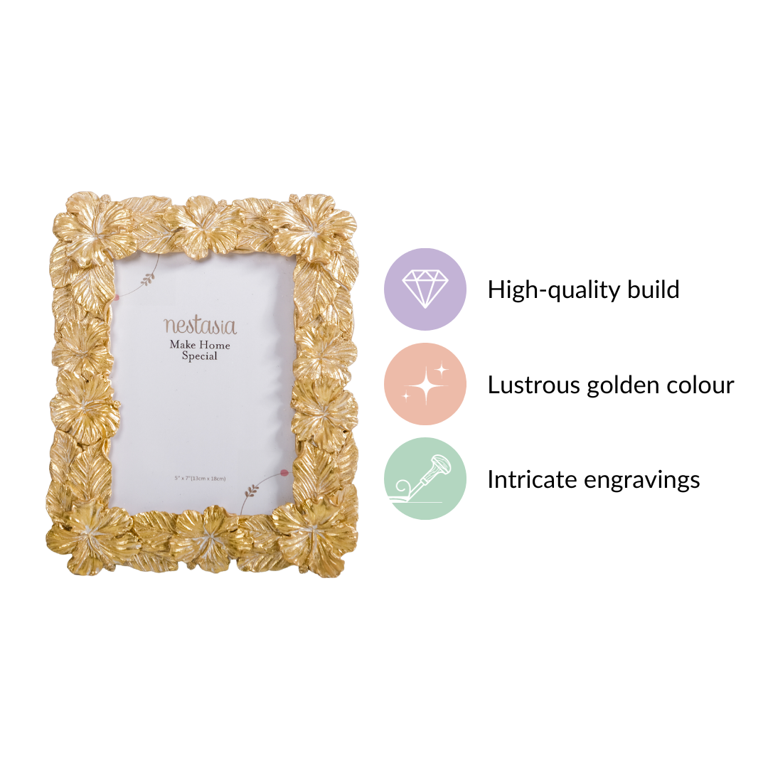 Hibiscus Glam Photo Frame Large 9.5"x7.5" Nestasia