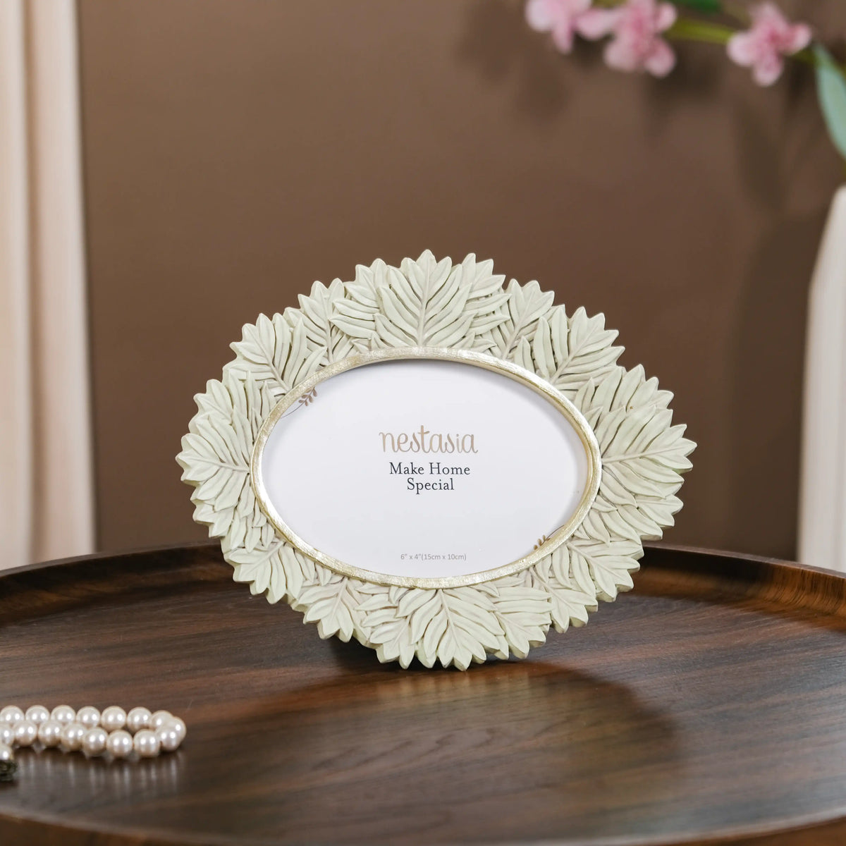 Fern Wreath Oval Photo Frame 8.5"x6.5" Nestasia