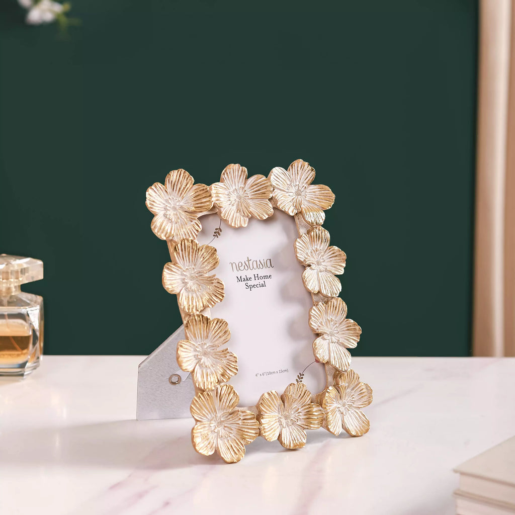 Floral Accent Picture Frame 8.5"x6.5" Nestasia