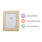 Textured Gold Photo Frame Large 9"x7" Nestasia