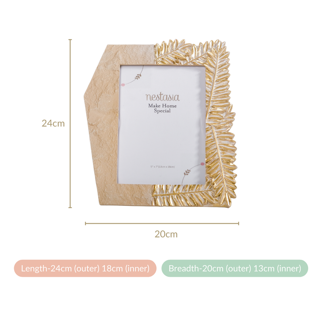 Fern Designer Photo Frame Gold 9"x7.5" Nestasia