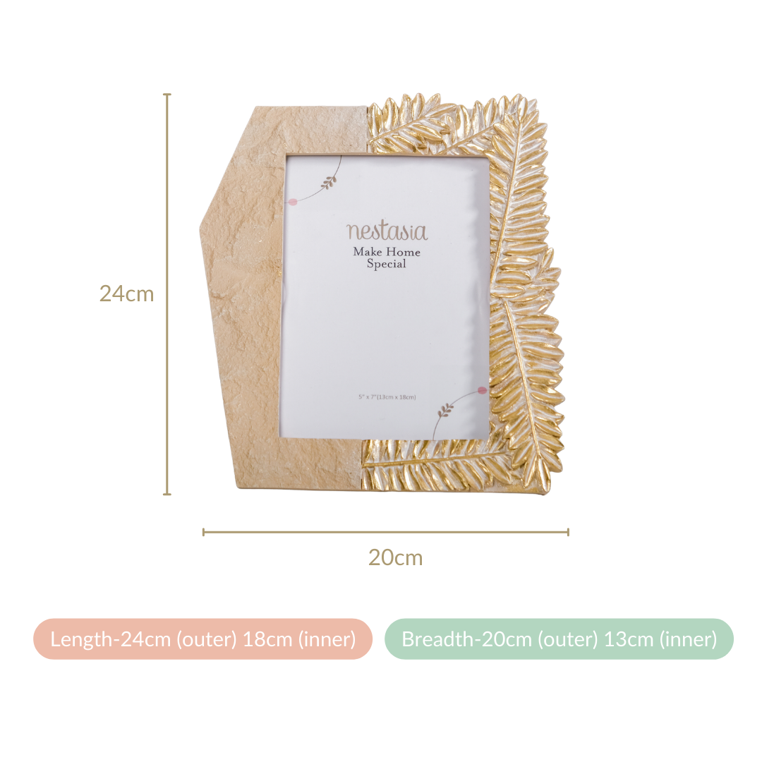 Fern Designer Photo Frame Gold 9"x7.5" Nestasia