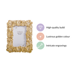 Small Hibiscus Photo Frame Gold 8.5"x6.5" Nestasia