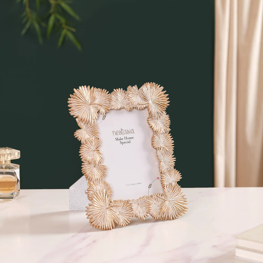 Palm Leaves Decorative Frame Gold Large 11"x8.5" Nestasia