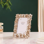 Silver Table Photo Frame With Flowers 8"x6.5" Nestasia