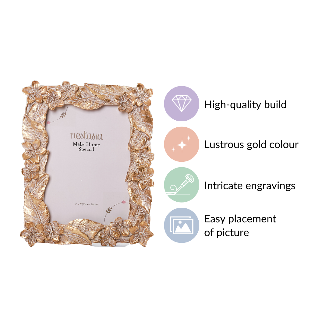 Glam Tropical Picture Frame Gold 9"x7.5" Nestasia