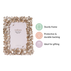 Silver Table Photo Frame With Flowers 8"x6.5" Nestasia