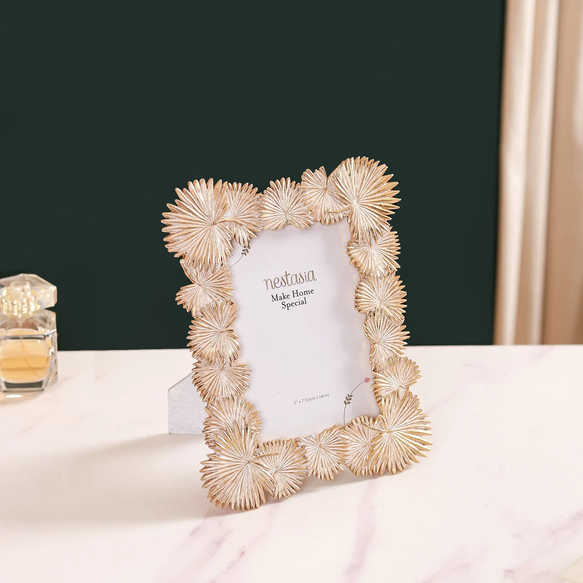 Palm Leaves Decorative Frame Gold Large 11"x8.5" Nestasia
