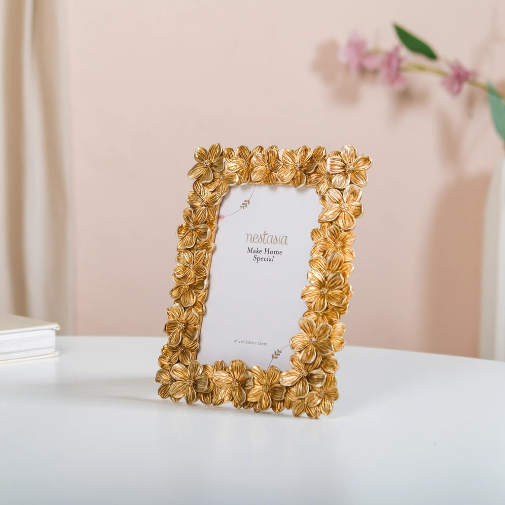 Bronze Floral Family Photo Frame Small 8"x7" Nestasia