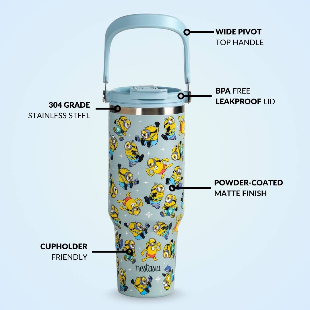 Minions Stuart Poses PickSip40 Bottle 1200ml Blue Nestasia