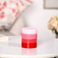 Layered Pillar Candle Red And Pink Nestasia