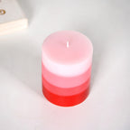 Layered Pillar Candle Red And Pink Nestasia