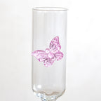 Pink Butterfly Champagne Flute Glass 200ml Nestasia
