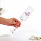 Pink Butterfly Champagne Flute Glass 200ml Nestasia