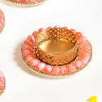 Pink Beaded Tea Light Candle Holders Set Of 6 Nestasia