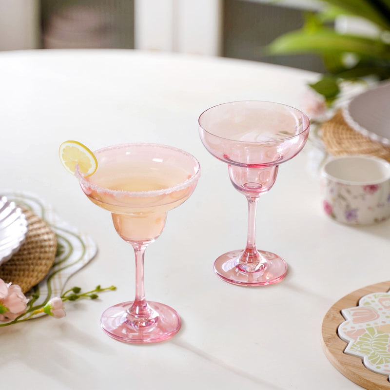 Pink Margarita Glass Set Of 2 240ml Nestasia