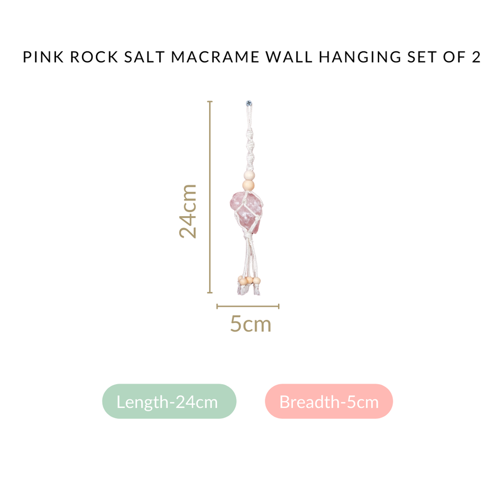 Pink Salt Macrame Wall Hanging Set Of 2 Nestasia