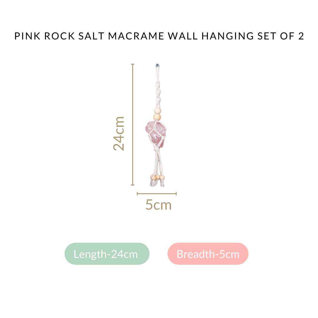 Pink Salt Macrame Wall Hanging Set Of 2 Nestasia