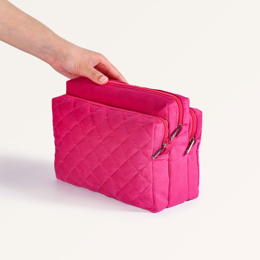 Pink Quilted Stylish Vanity Pouch Nestasia