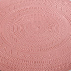 Pink Embossed Warli Design Round Table Mat Set Of 6 Nestasia