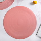 Pink Embossed Warli Design Round Table Mat Set Of 6 Nestasia