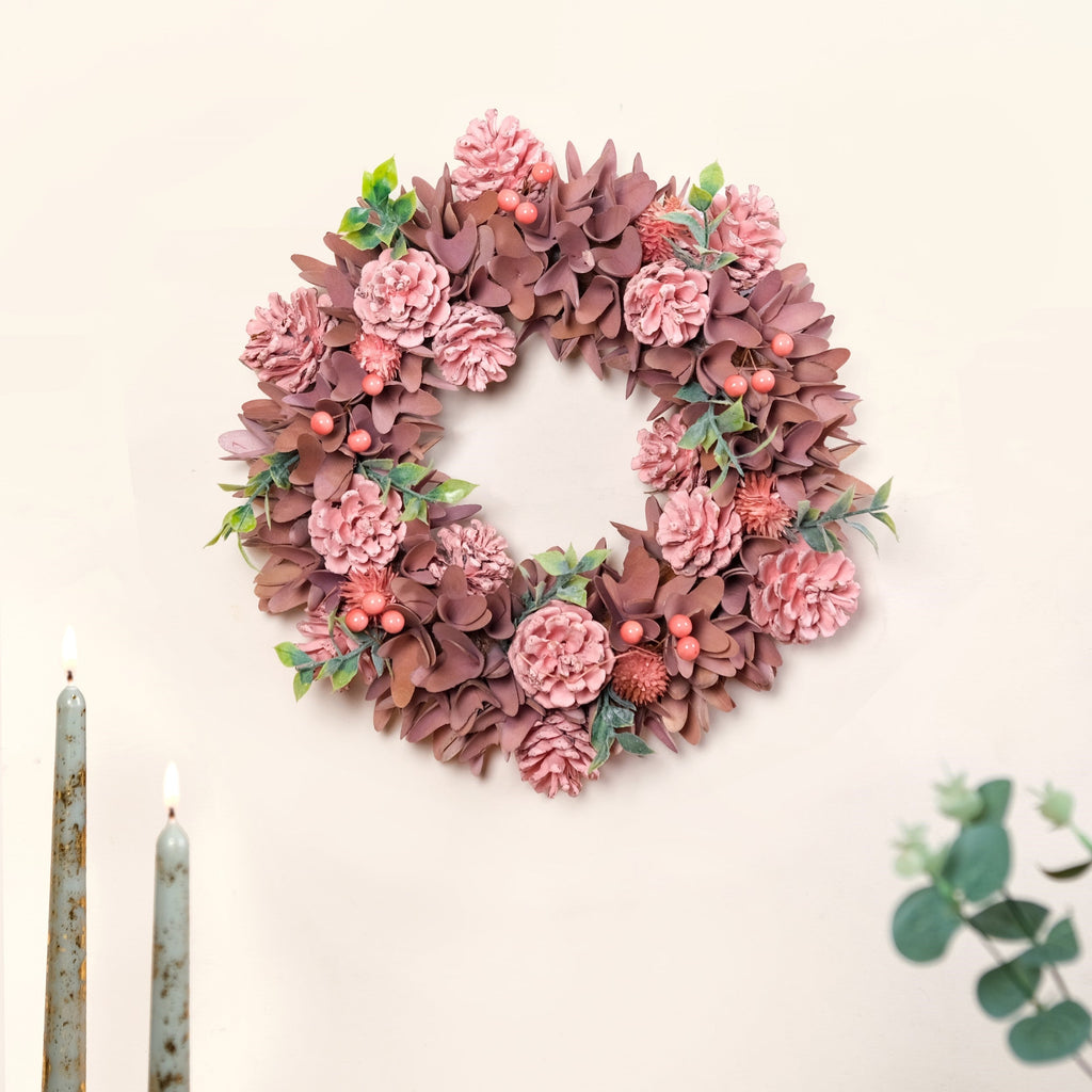 Roseate Floral Wreath For Christmas Decorations Nestasia